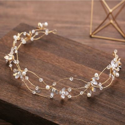 The Chrysanthemums Flower Design Bridal Hair Headband - Click Image to Close